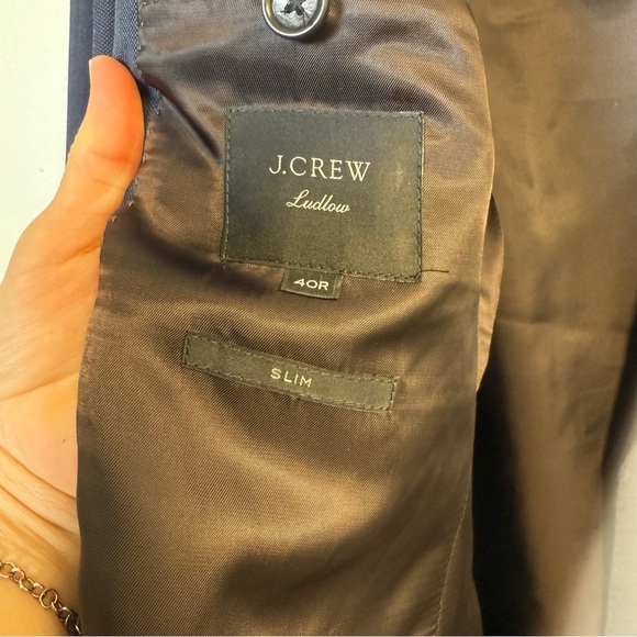 J.Crew Ludlow Tollegno 1900 Dark Blue Italian Wool Suit Jacket Size 40R NWOT - Picture 4 of 8